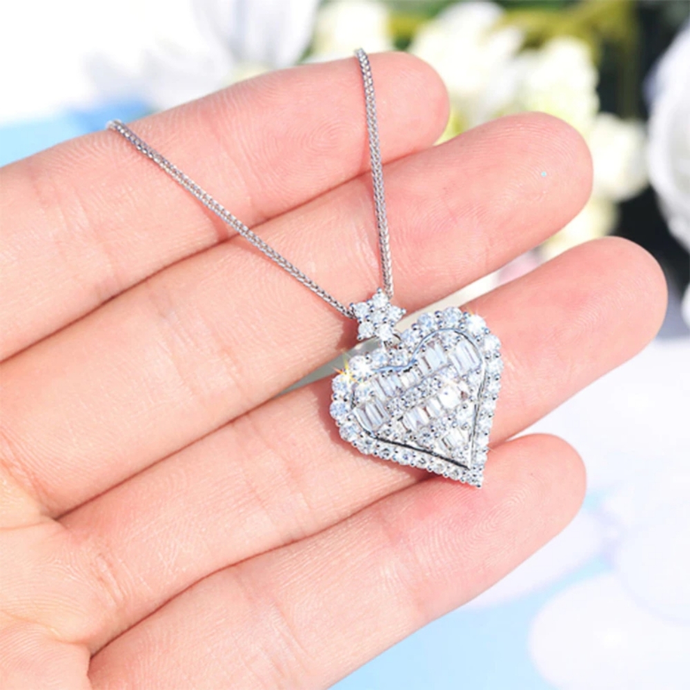 New Beautiful Pave Diamond Necklace - Picture 5 of 6